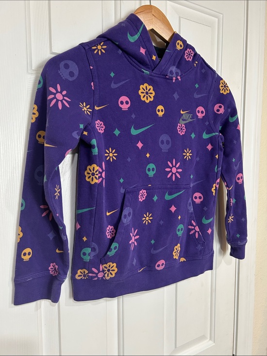 Nike Other - Nike Youth Kids Purple Sugar Skull Floral All-Over Print Hoodie Small S